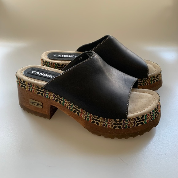 vintage candies shoes wooden heels